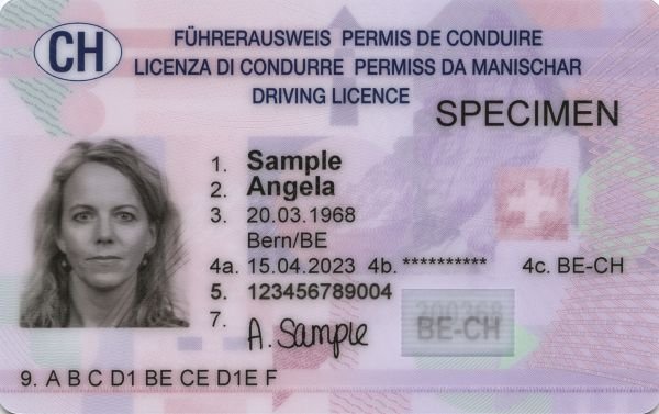 swiss driving license categories